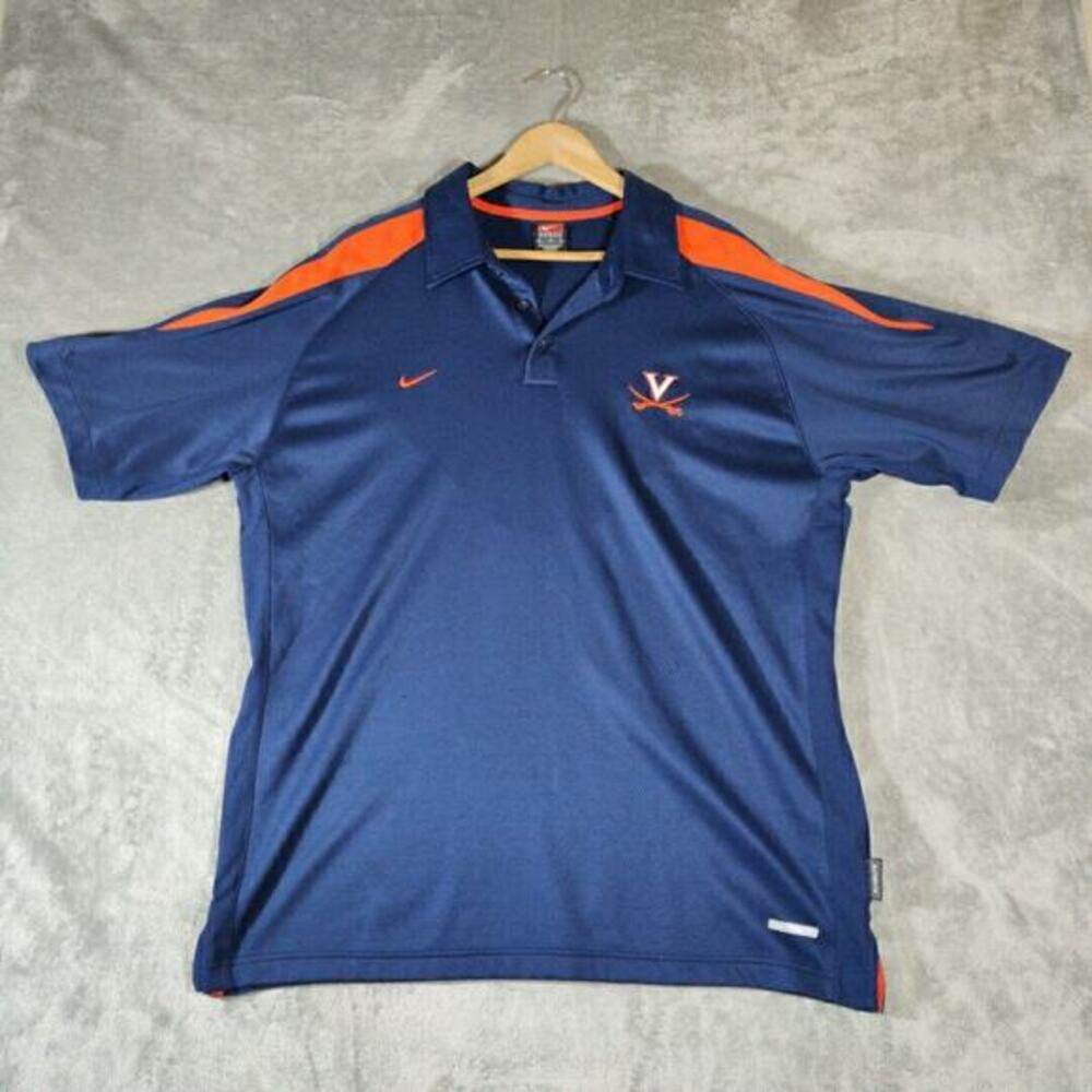 Vintage Nike Shirt Mens Large‎ Blue University Of Virginia Cavaliers Polo Casual
